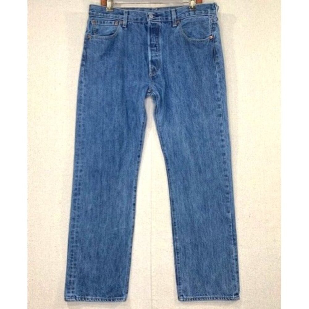 Levis 501XX Original Fit Button-Fly Jeans W34 L29 Blue Straight Leg Button Fly‎